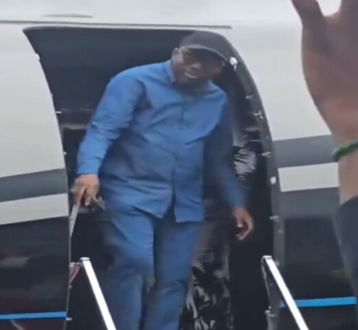 Fubara arrives Port Harcourt Airport after Rivers emergency rule