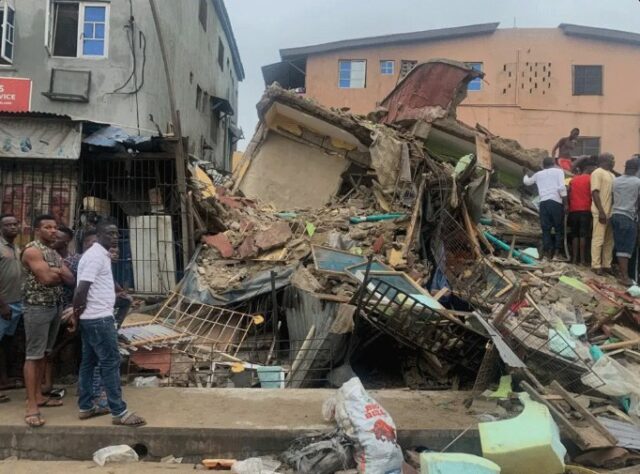 One dead, 10 rescued as three-storey building collapses in Lagos